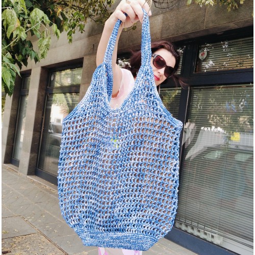 Чанта  от рафия "Сине небето"