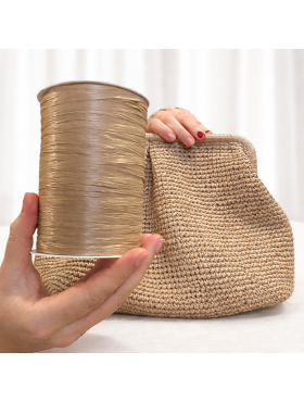 Прежда рафия Ispie 100% вискоза,  цвят SANDALWOOD D43