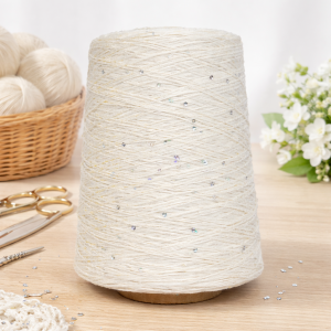 Бели памучни пайетки  100 g