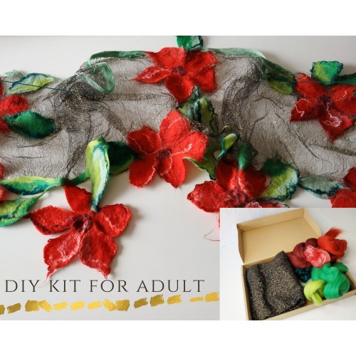 Пълен комплект за шал "Ярко цвете" Пълен комплект за шал "Ярко цвете"