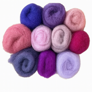 Комплект от новозеландска дарашка вълна 27-29 микр цвят РозовоЛилав Комплект от новозеландска дарашка вълна 27-29 микр цвят РозовоЛилав