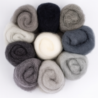 Комплект от новозеландска дарашка вълна 27-29 микр цвят Сиво-черен Комплект от новозеландска дарашка вълна 27-29 микр цвят Сиво-черен