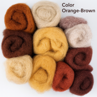 Комплект от новозеландска дарашка вълна 27-29 микр цвят Жълто-кофяв Комплект от новозеландска дарашка вълна 27-29 микр цвят Жълто-кофяв