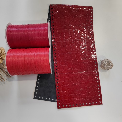 Основа за чанта от червена 100% кожа Основа за чанта от червена 100% кожа