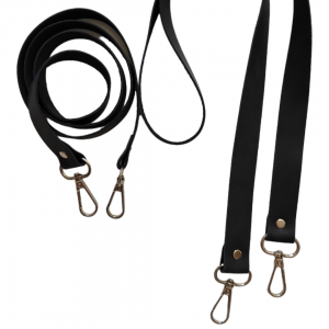 Дръжки за чанта естествена кожа, цвят черен