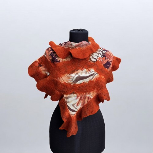 Шал "Оранжева сянка Шал "Оранжева сянка