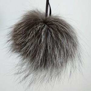 Ключодържател от естествена кожа сив 12-14 cm