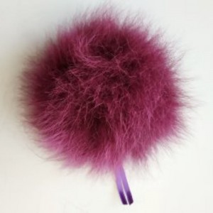 Помпон от естествена кожа лилав 13-14 cm Помпон от естествена кожа лилав 13-14 cm