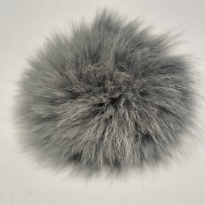 Помпон от естествена кожа цвят СИВ размер 14-16 см Помпон от естествена кожа цвят СИВ размер 14-16 см