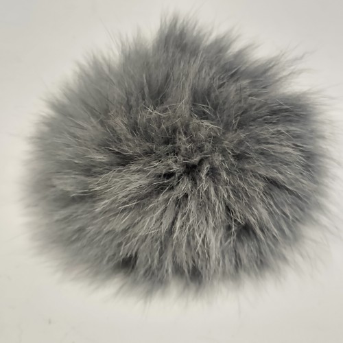 Помпон от естествена кожа цвят СИВ размер 14-16 см Помпон от естествена кожа цвят СИВ размер 14-16 см