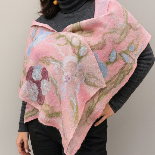 ВЪЛНЕН ШАЛ "Розова нежност" ВЪЛНЕН ШАЛ "Розова нежност"