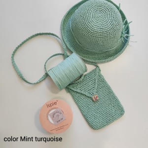 Прежда рафия Ispie 100% вискоза, цвят Mint turquise Прежда рафия Ispie 100% вискоза, цвят Mint turquise