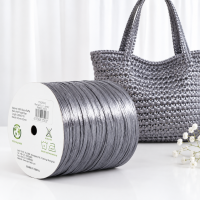 Прежда рафия Ispie Raffia Yarn  цвят  Metallic gray 220A 