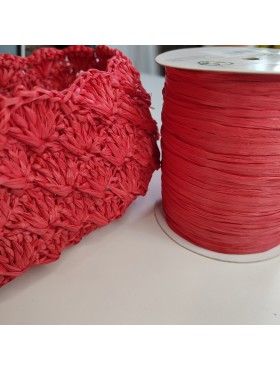 Прежда рафия Ispie 100% вискоза,  цвят Imperial red 163A