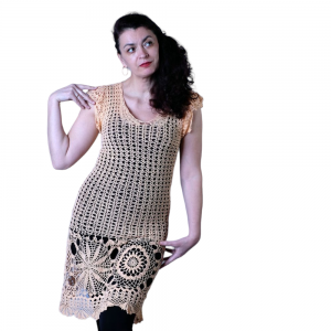 Дамска плетена рокля "Портокал"