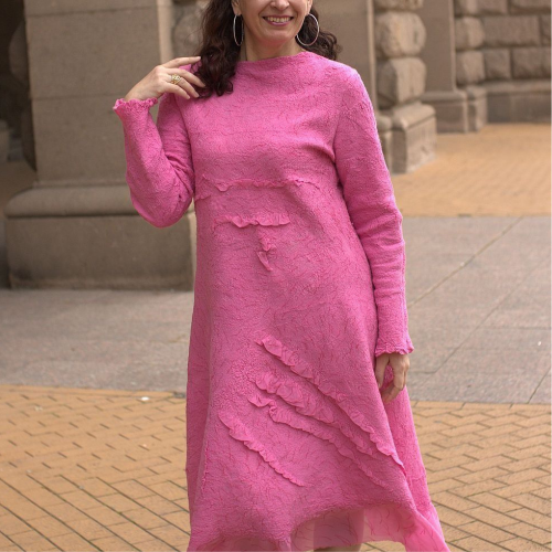 Уникална рокля "Ярка роза"