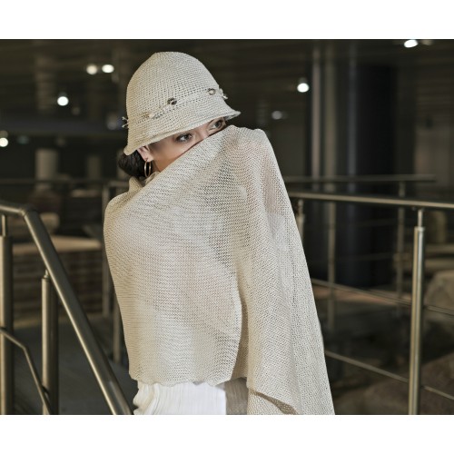 Шапка от прежда лен Шапка от прежда лен