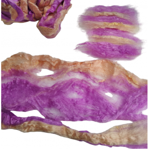 Коприна Сари, 14 гр цвят бежево-розов