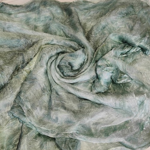 Маргиланска естественна коприна, 90см широчина - зелен Маргиланска естественна коприна, 90см широчина - зелен