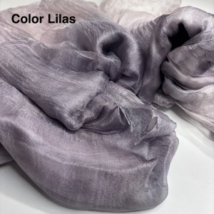 Маргиланска естественна коприна, 90см широчина Lilas цвят