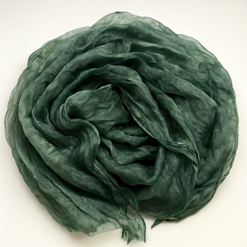 Маргиланска естественна коприна, 90см широчина - зелен