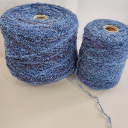 Прежда букле микс син Прежда букле микс син